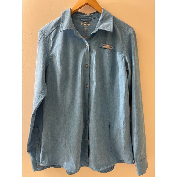 Field & Stream Women's Long Sleeve Size Large‎ Button Up Blue Outdoors Hiking - Picture 1 of 7